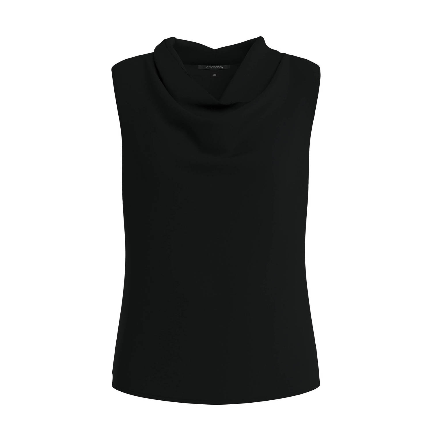 Comma T-shirt mouwloos met sjaalkraag