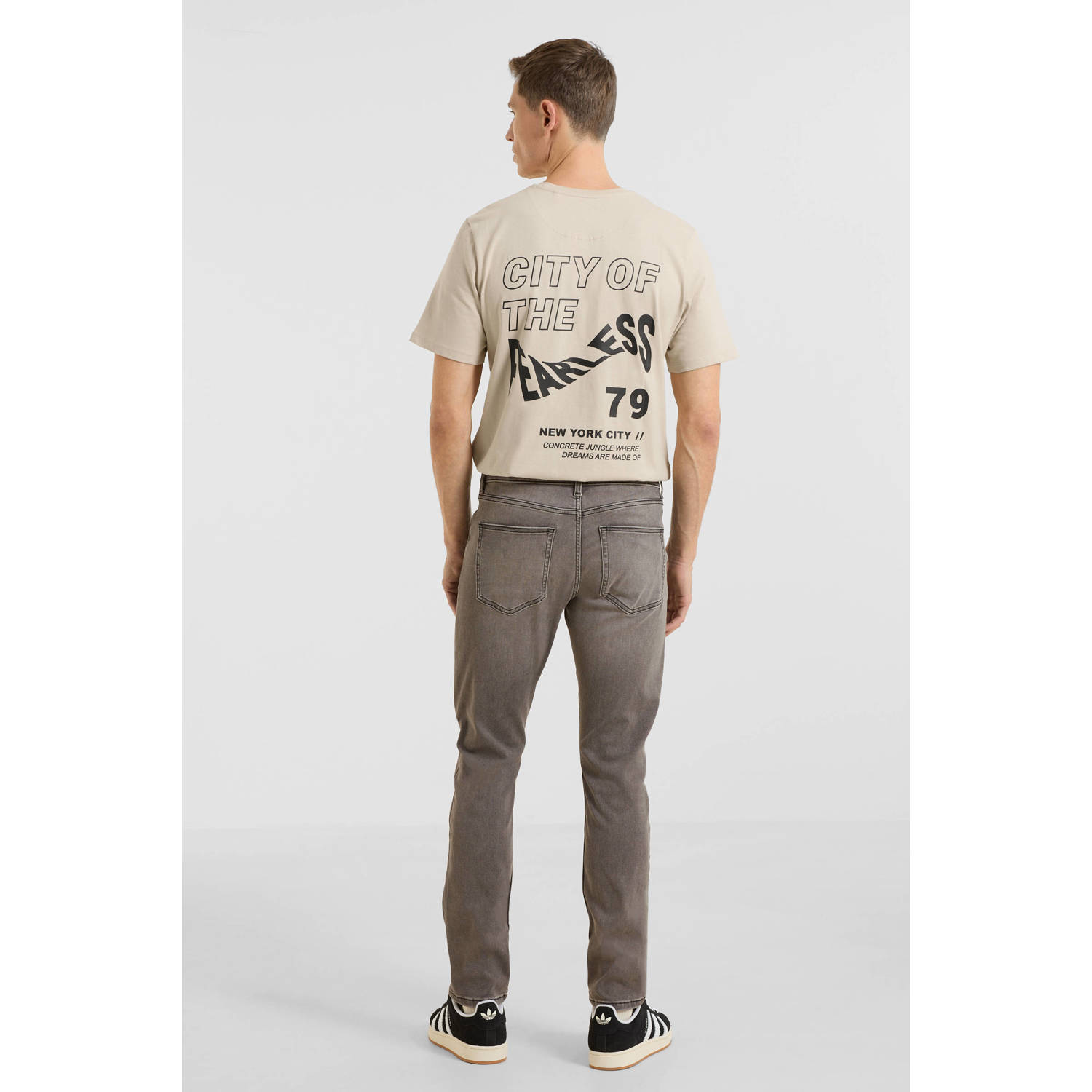 anytime slim fit jeans lichtgrijs