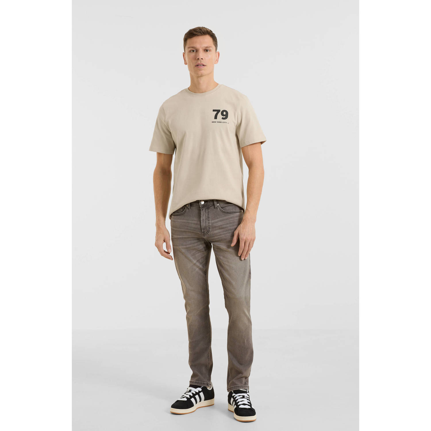 Anytime slim fit jeans lichtgrijs
