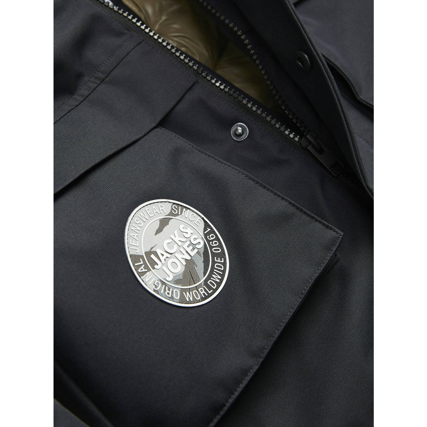 JACK & JONES JUNIOR gewatteerde winterjas donkerblauw