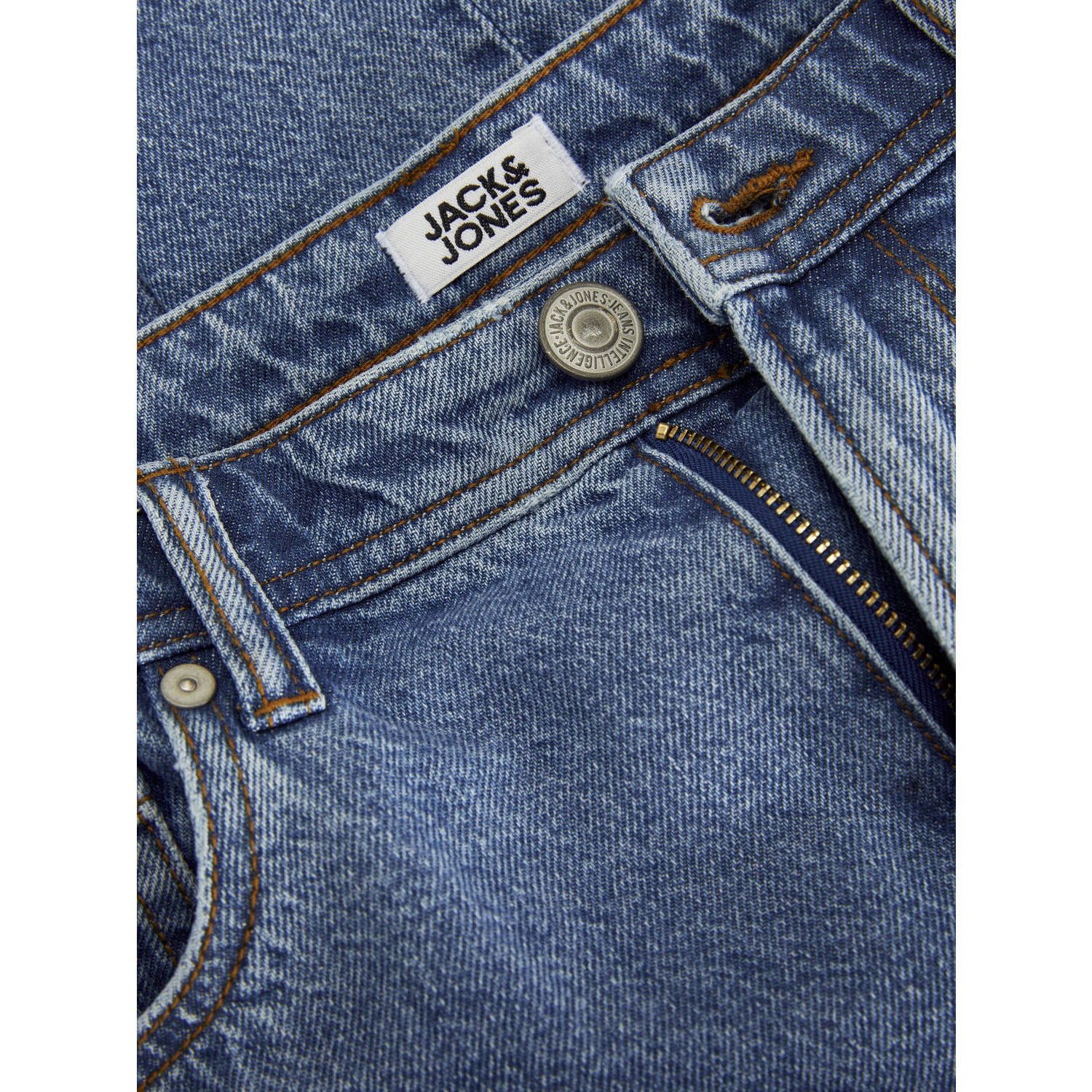 JACK & JONES JUNIOR high waist relaxed jeans JJICHRIS JJORIGINAL blue denim