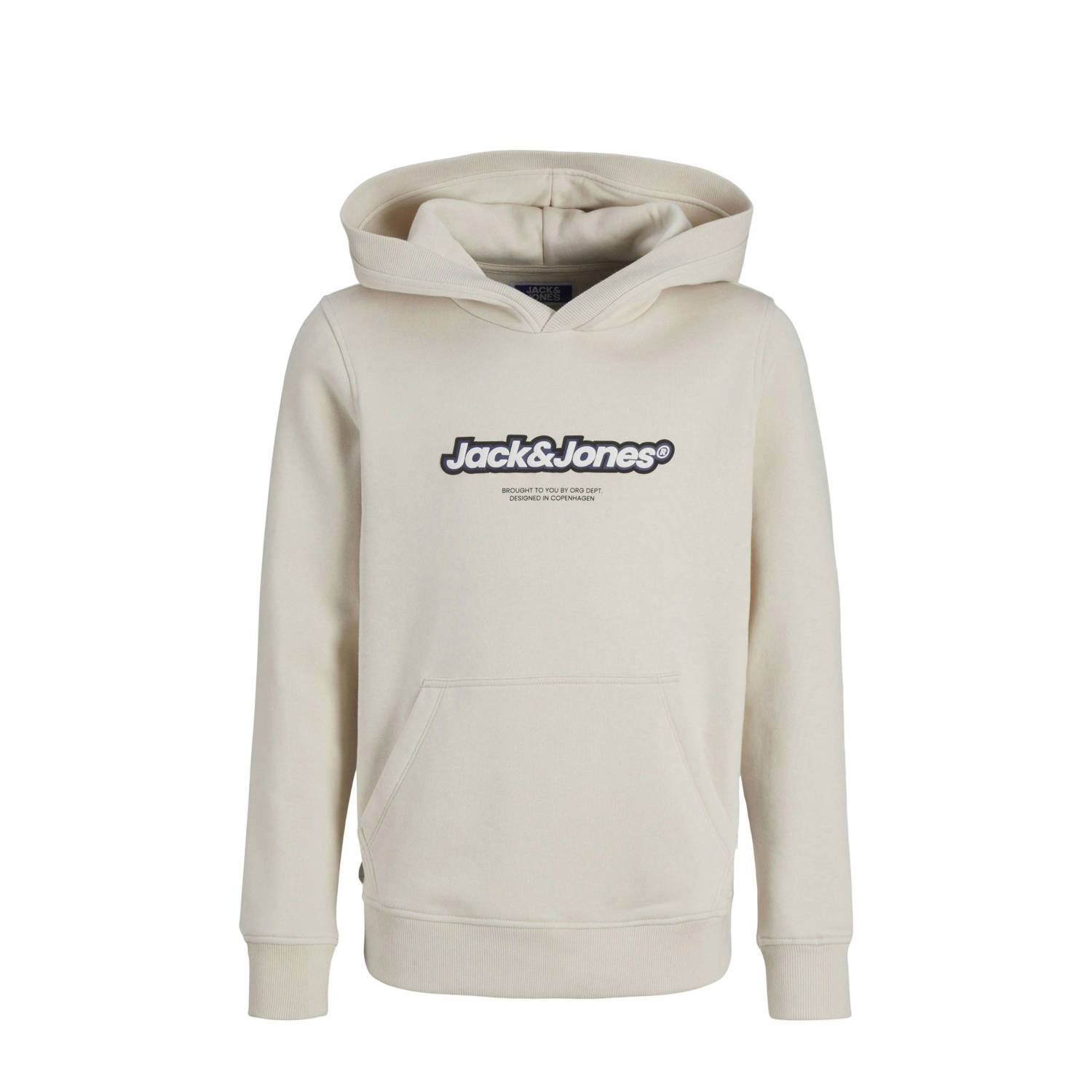 JACK & JONES JUNIOR hoodie JORVESTERBRO NEWTON met logo ecru