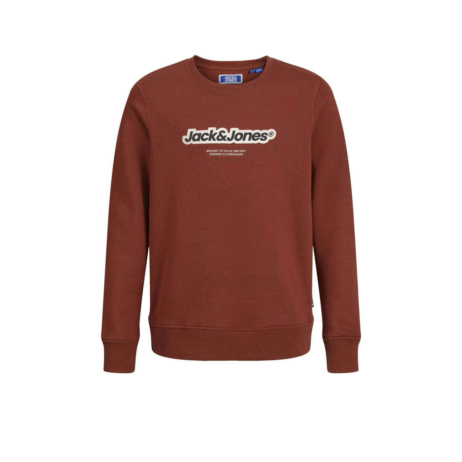 JACK & JONES JUNIOR sweater JORVESTERBRO met logo roodbruin