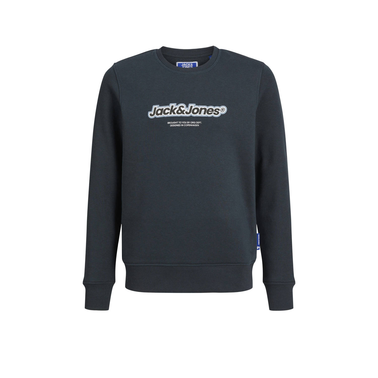 JACK & JONES JUNIOR sweater JORVESTERBRO met logo groenblauw
