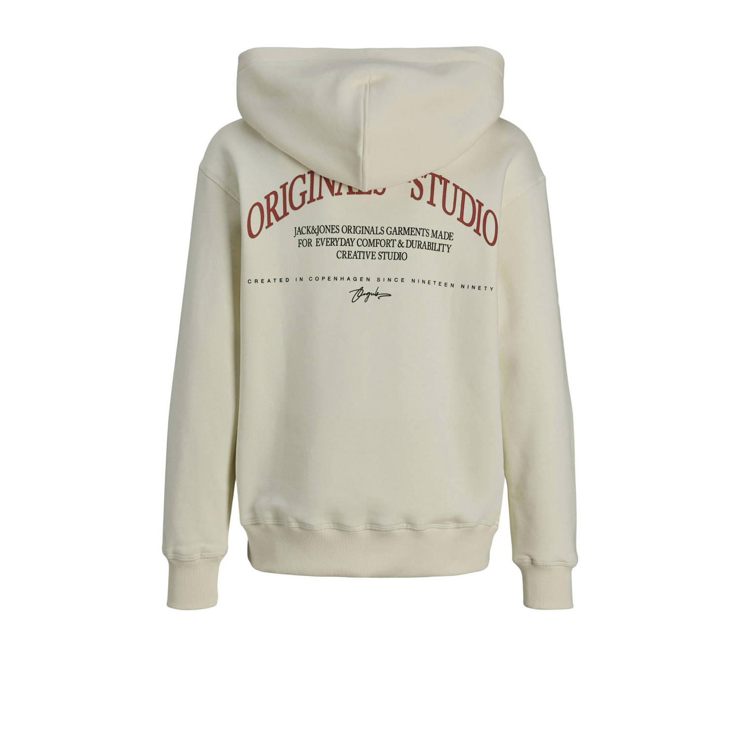 JACK & JONES JUNIOR hoodie JORFREDERIKSBERG MARGATE met backprint beige