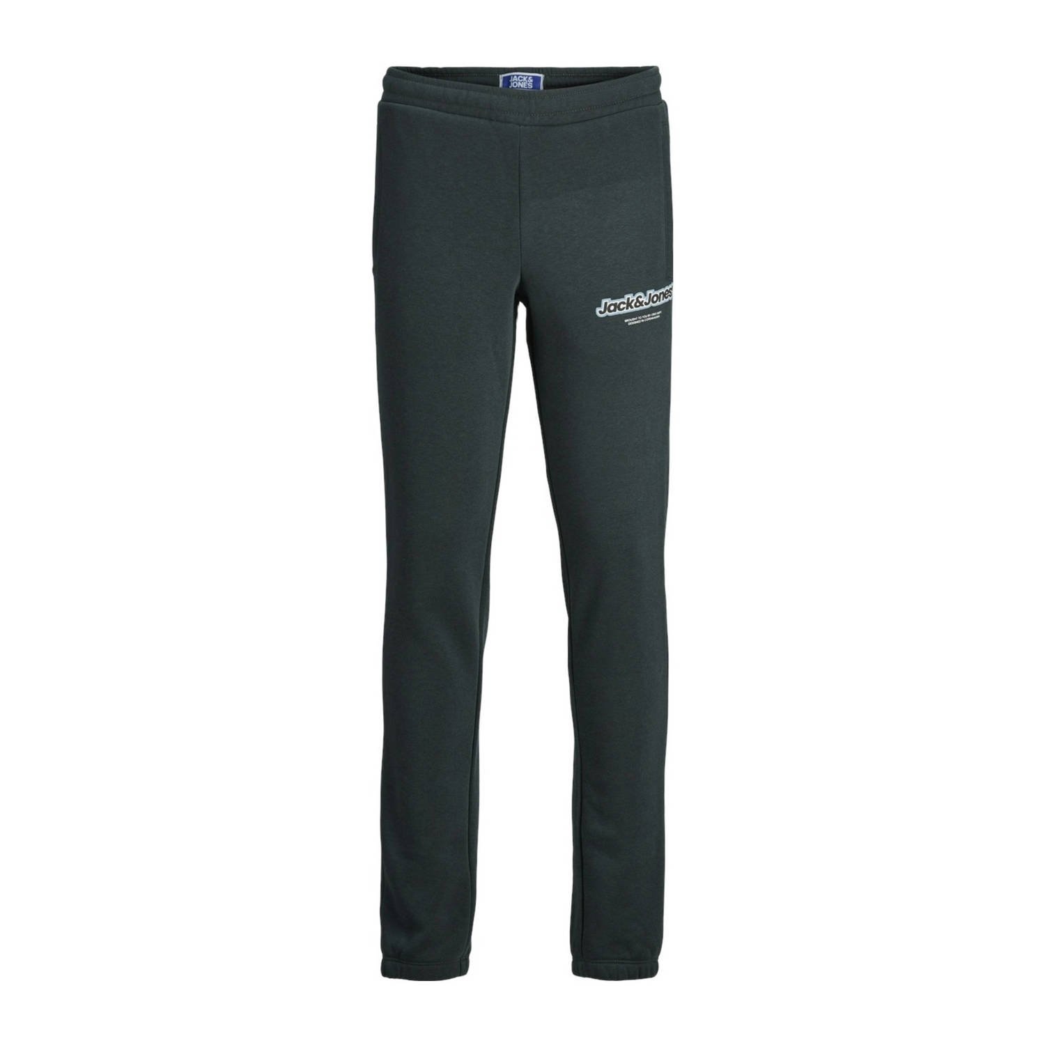 JACK & JONES JUNIOR joggingbroek JPSTKARL JJVESTERBRO NEWTON met logo donkergroen