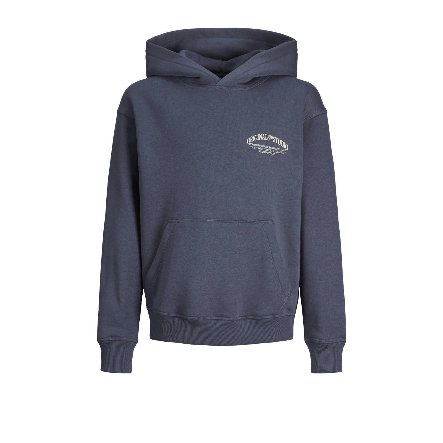 JACK & JONES JUNIOR hoodie JORFREDERIKSBERG MARGATE met backprint donkerblauw