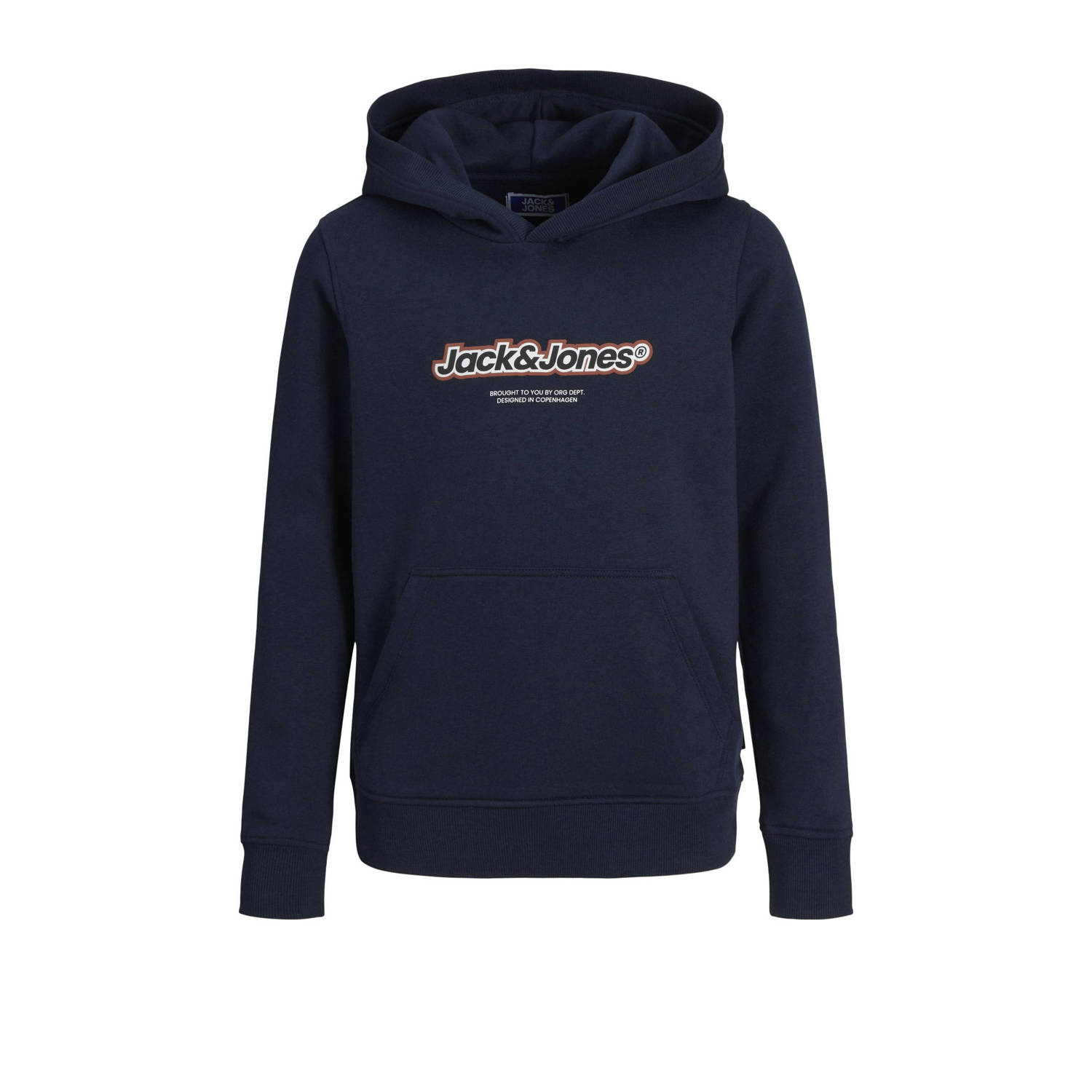 JACK & JONES JUNIOR hoodie JORVESTERBRO NEWTON met logo donkerblauw