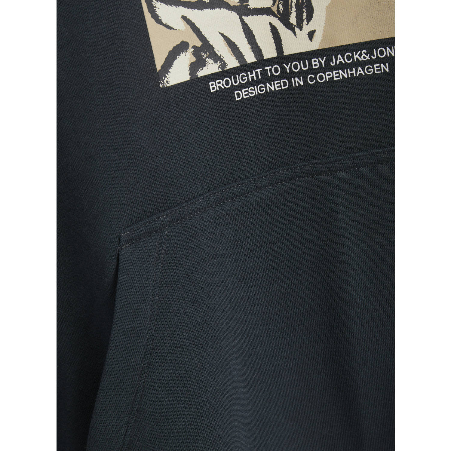 JACK & JONES JUNIOR hoodie JORVESTERBRO NEWTON met printopdruk diepblauw