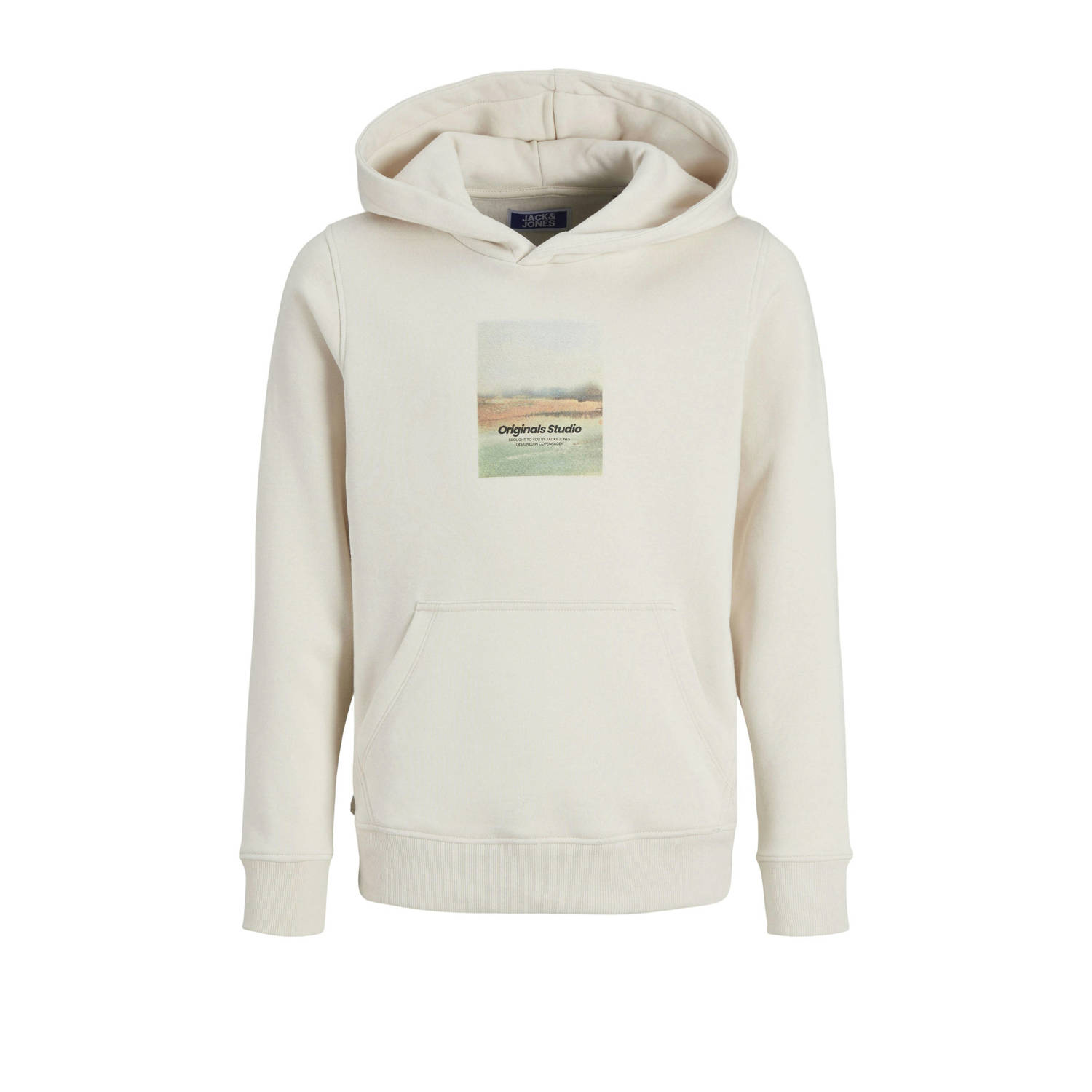 JACK & JONES JUNIOR hoodie JORVESTERBRO NEWTON met printopdruk offwhite