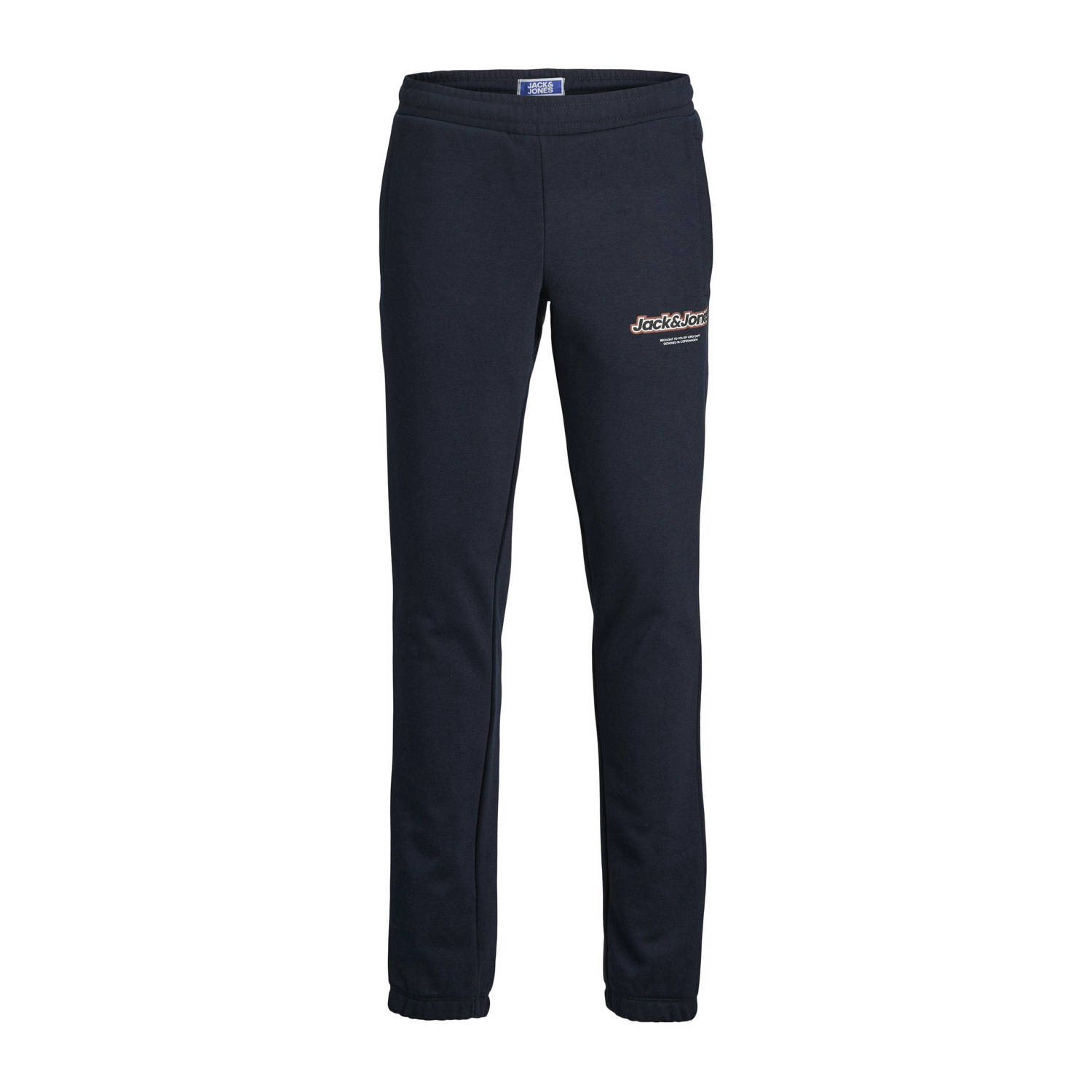 JACK & JONES JUNIOR joggingbroek JPSTKARL JJVESTERBRO NEWTON met logo donkerblauw