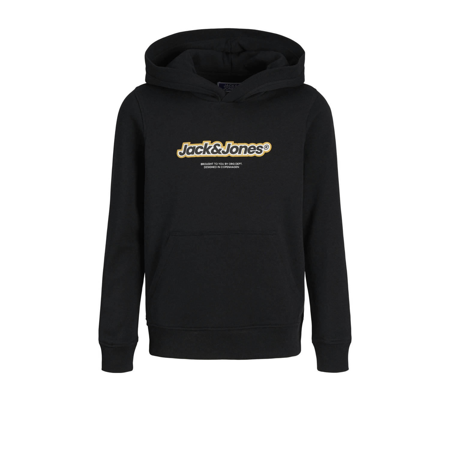 JACK & JONES JUNIOR hoodie JORVESTERBRO NEWTON met logo zwart