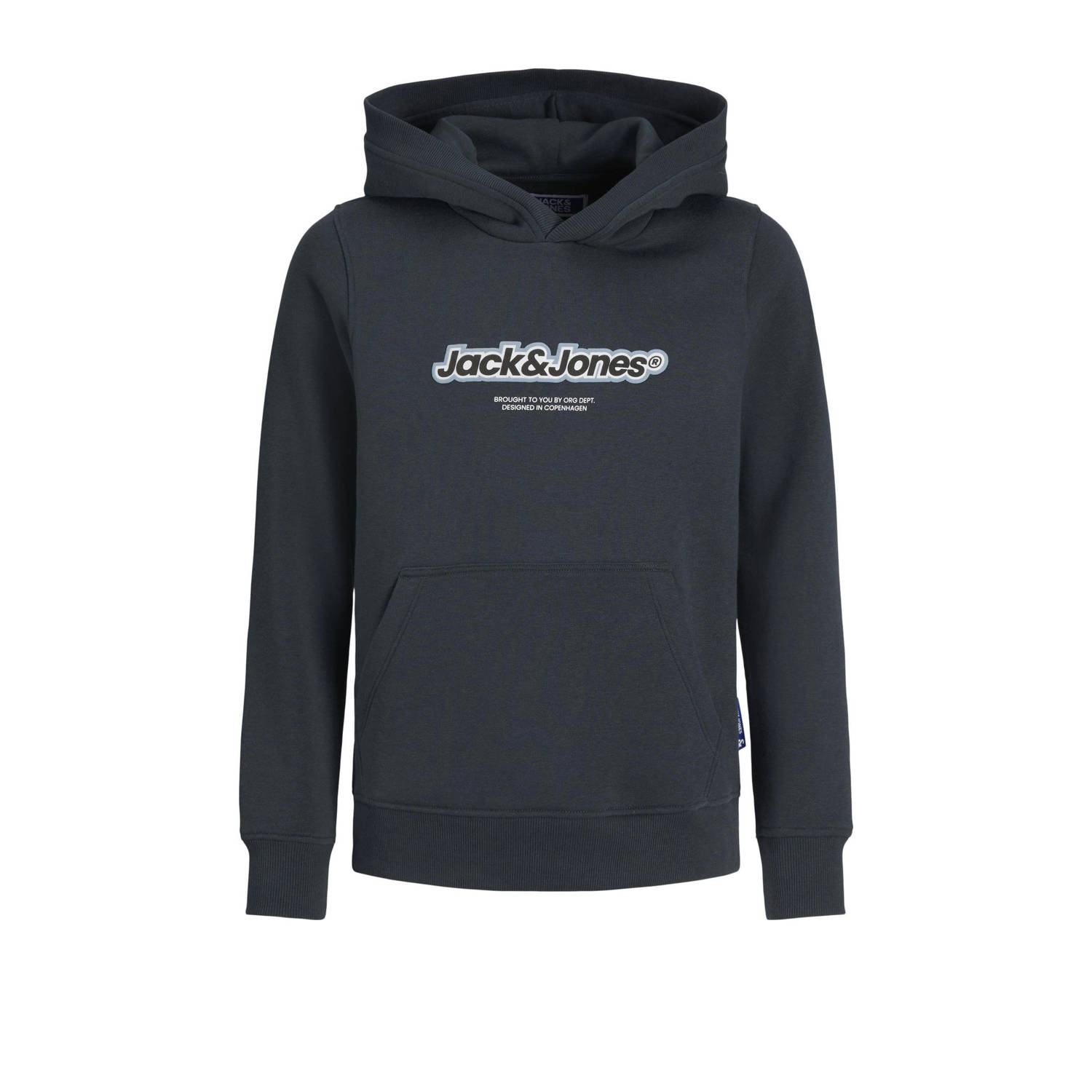 JACK & JONES JUNIOR hoodie JORVESTERBRO NEWTON met logo donkergroen