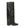 Sacha leren cowboylaarzen met flap zwart