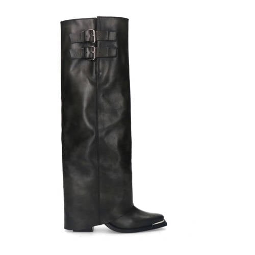 Sacha leren cowboylaarzen met flap zwart afbeelding