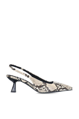 slingback pumps met slangenprint beige