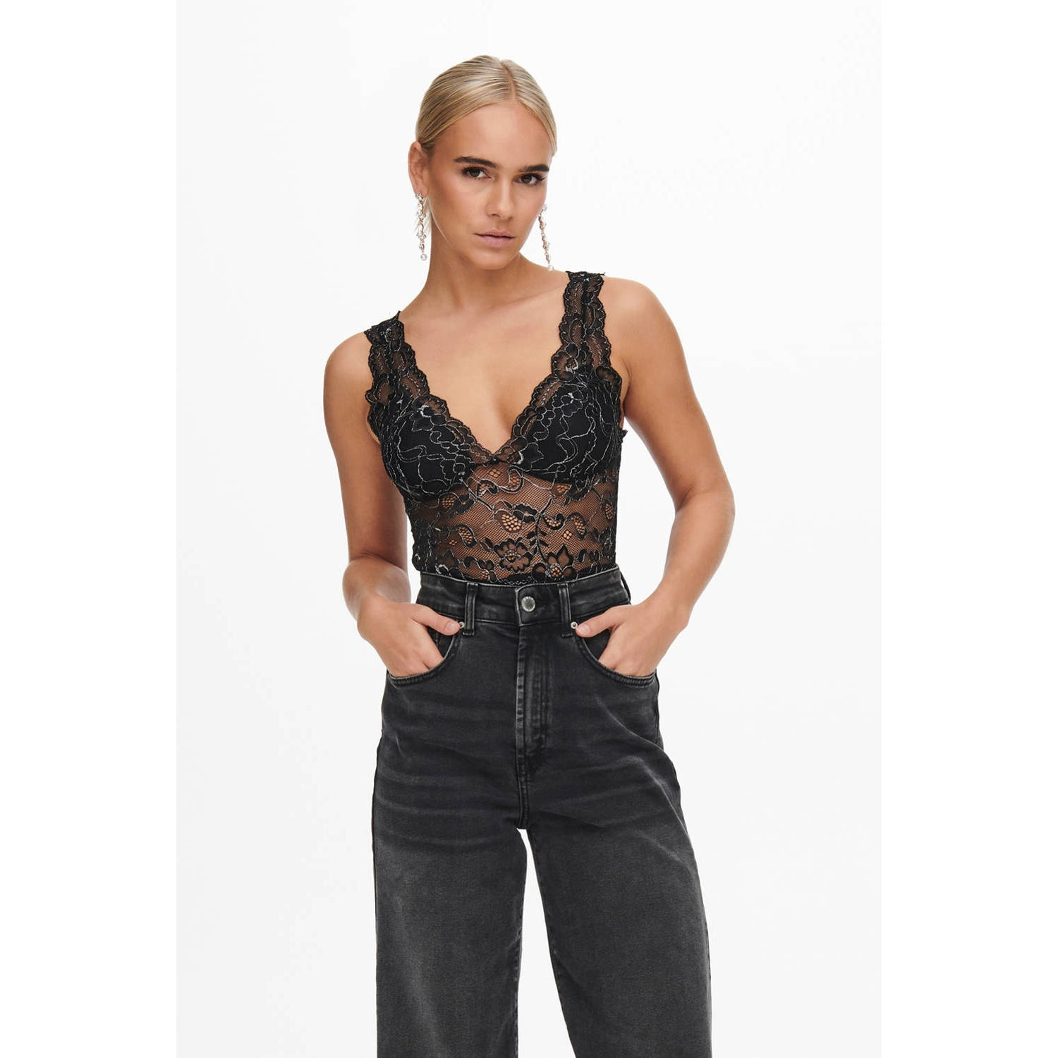 ONLY body ONLCHLOE met lurex zwart
