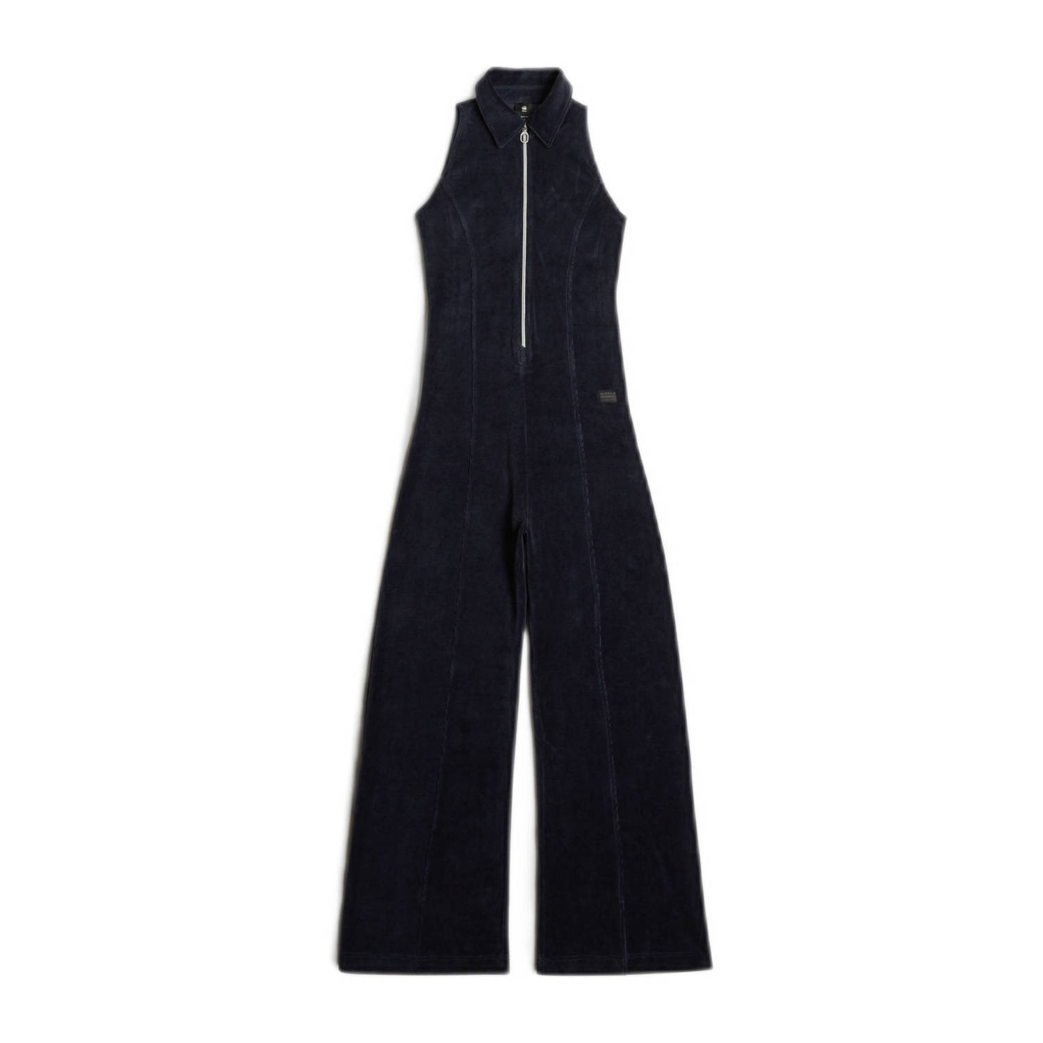 G-Star RAW Wide Leg Velvet Jumpsuit Donkerblauw Dames