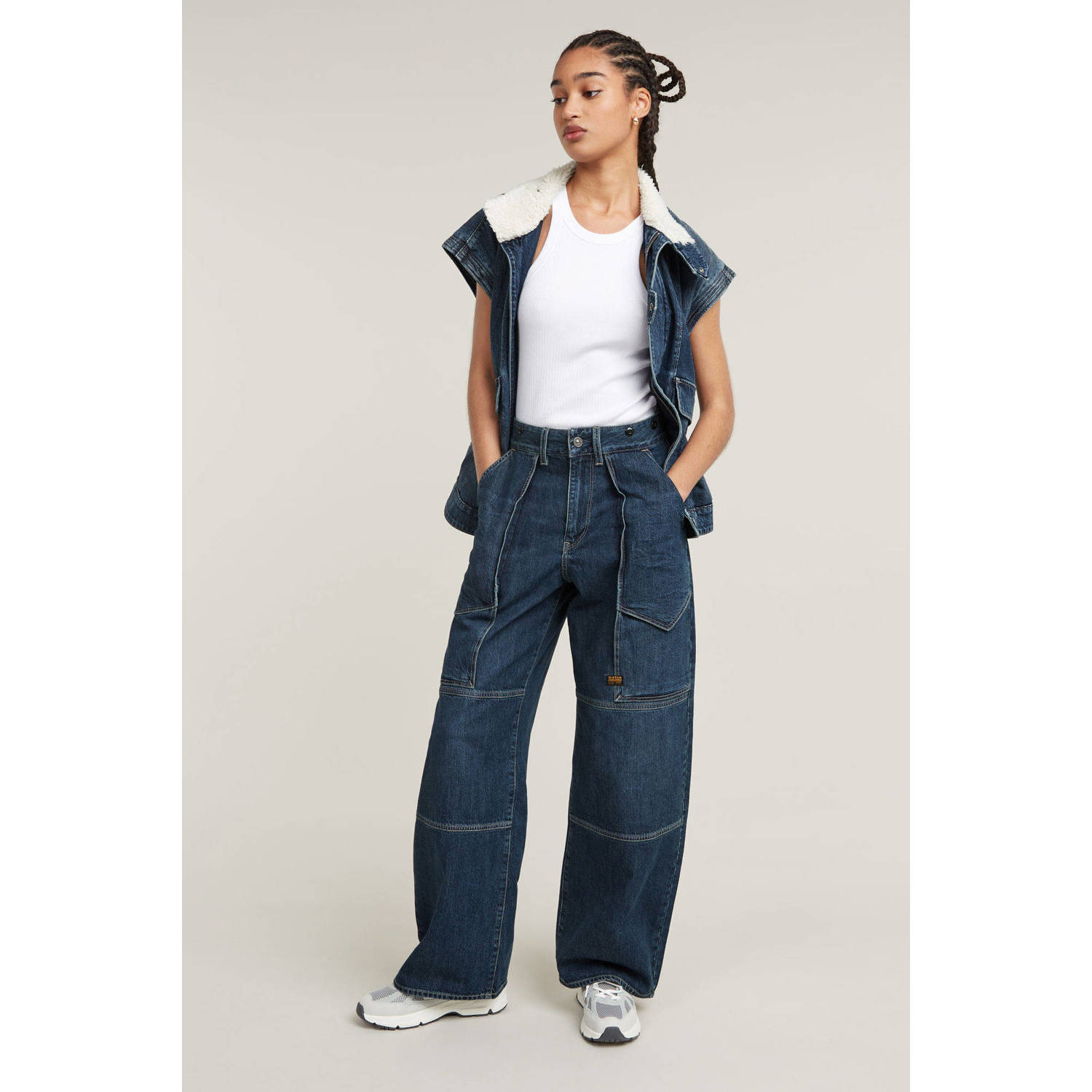 G-STAR loose jeans dark blue denim