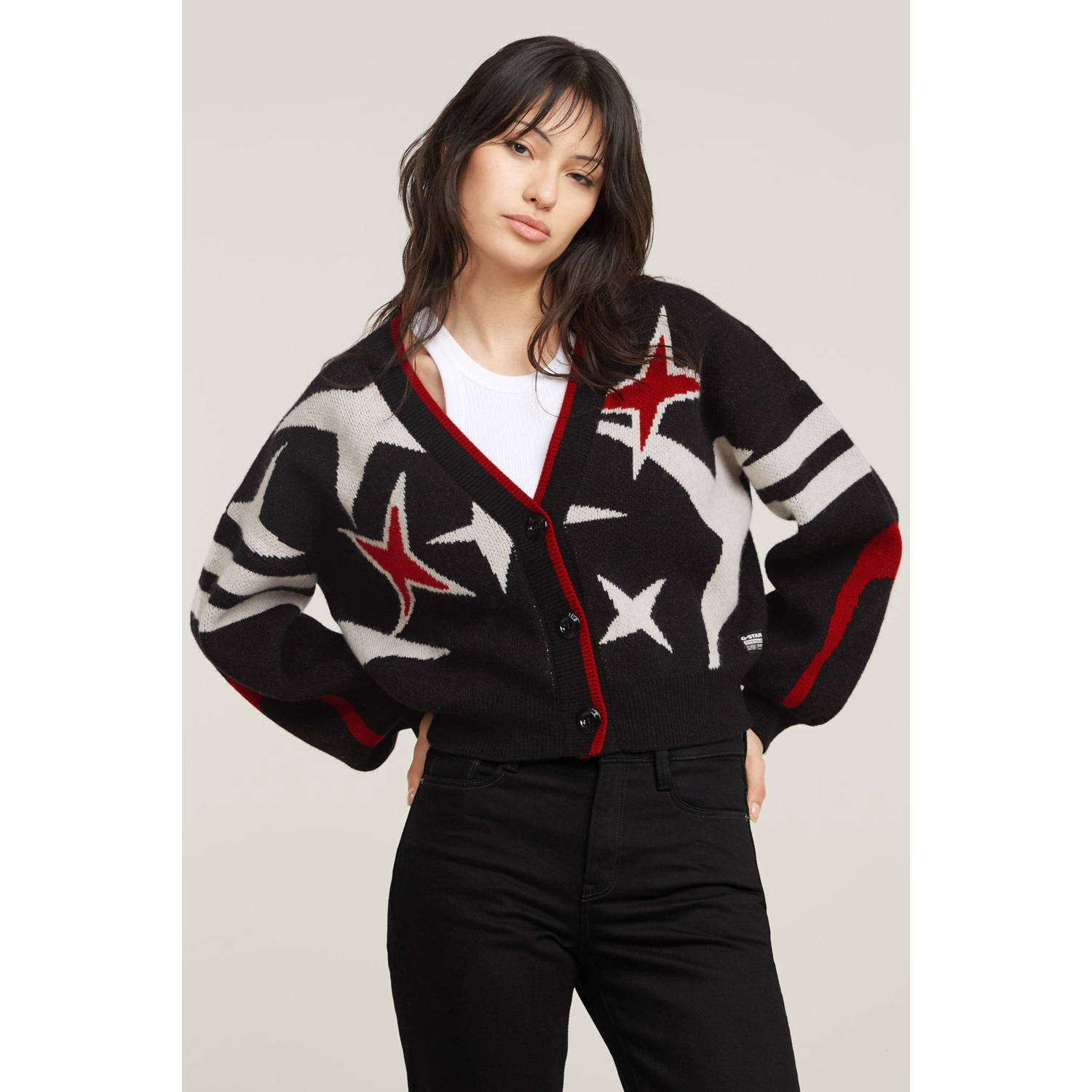 G-Star Vakantie Losse Vest Gebreid Vrouwen Black Dames