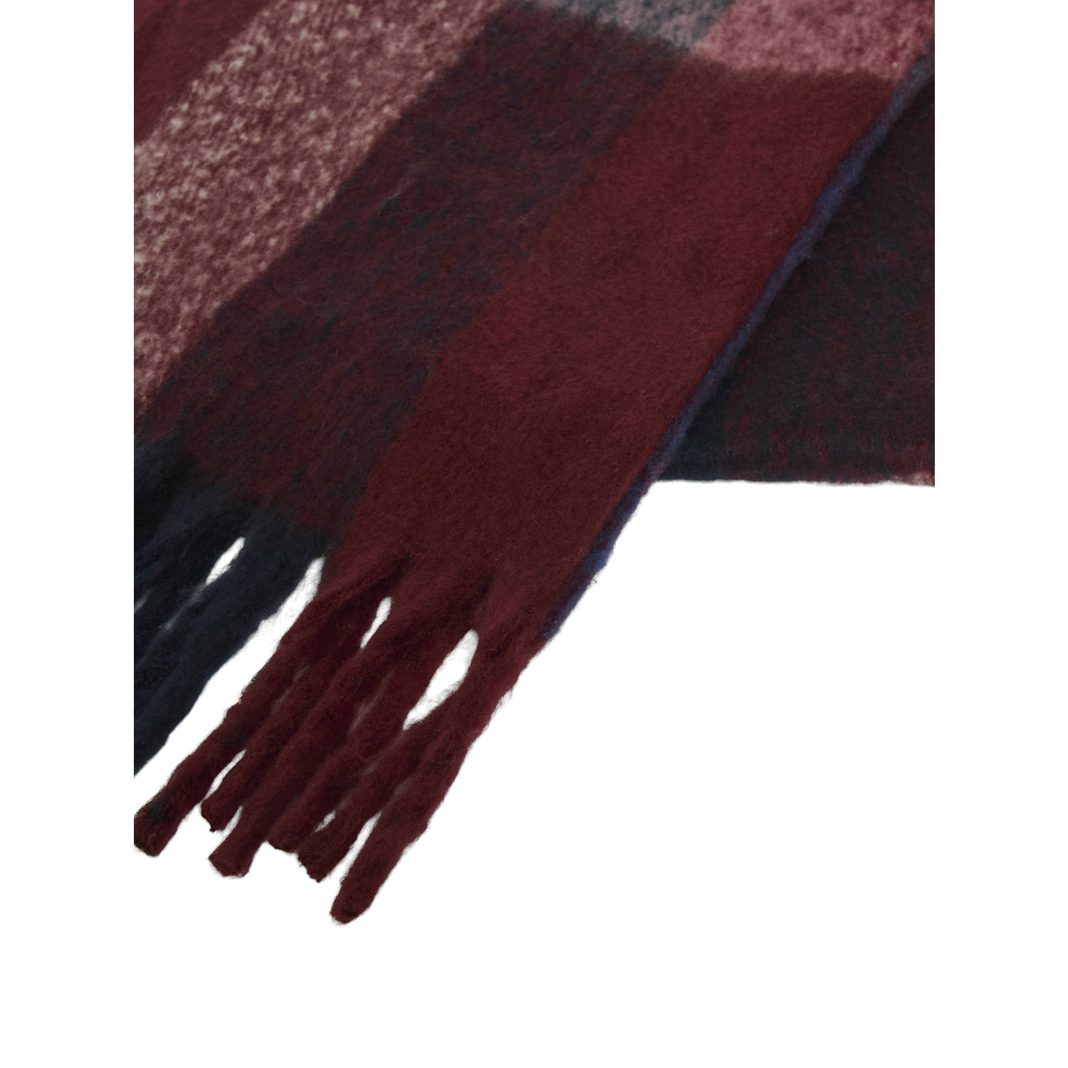 VILA geruite sjaal met franjes VIDUSTY blauw rood