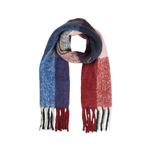 geruite sjaal met franjes VIDUSTY blauw/rood