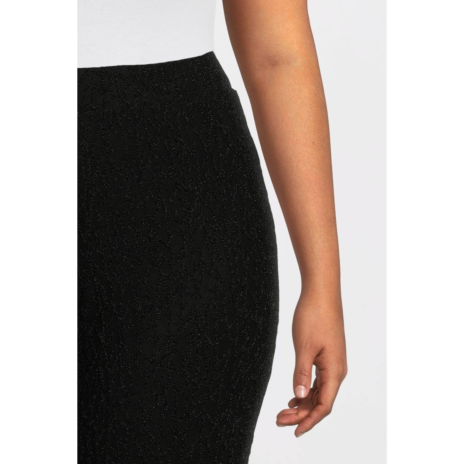 NOISY MAY Curve flared broek NMGILLY met lurex zwart