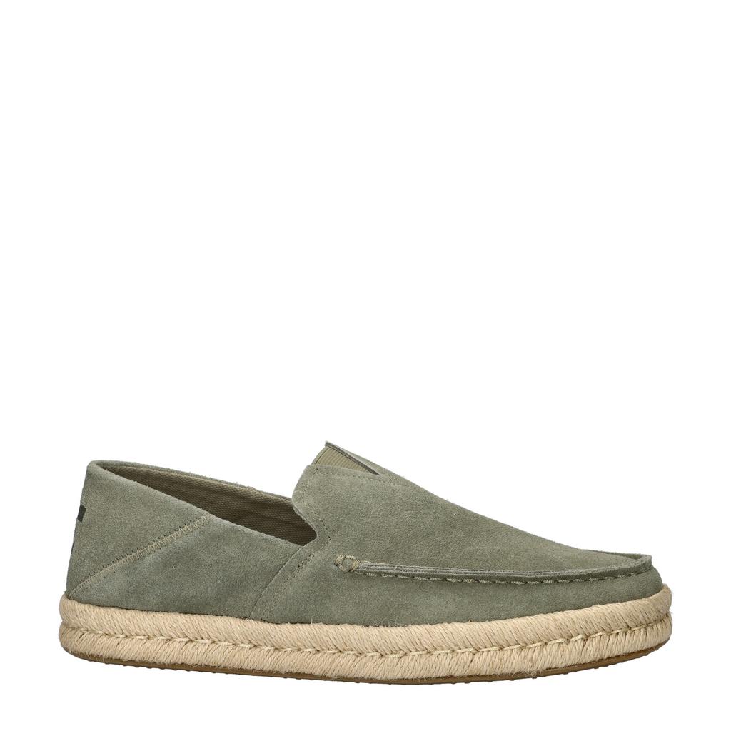 Grijze heren Toms Alonso espadrilles groen van suède
