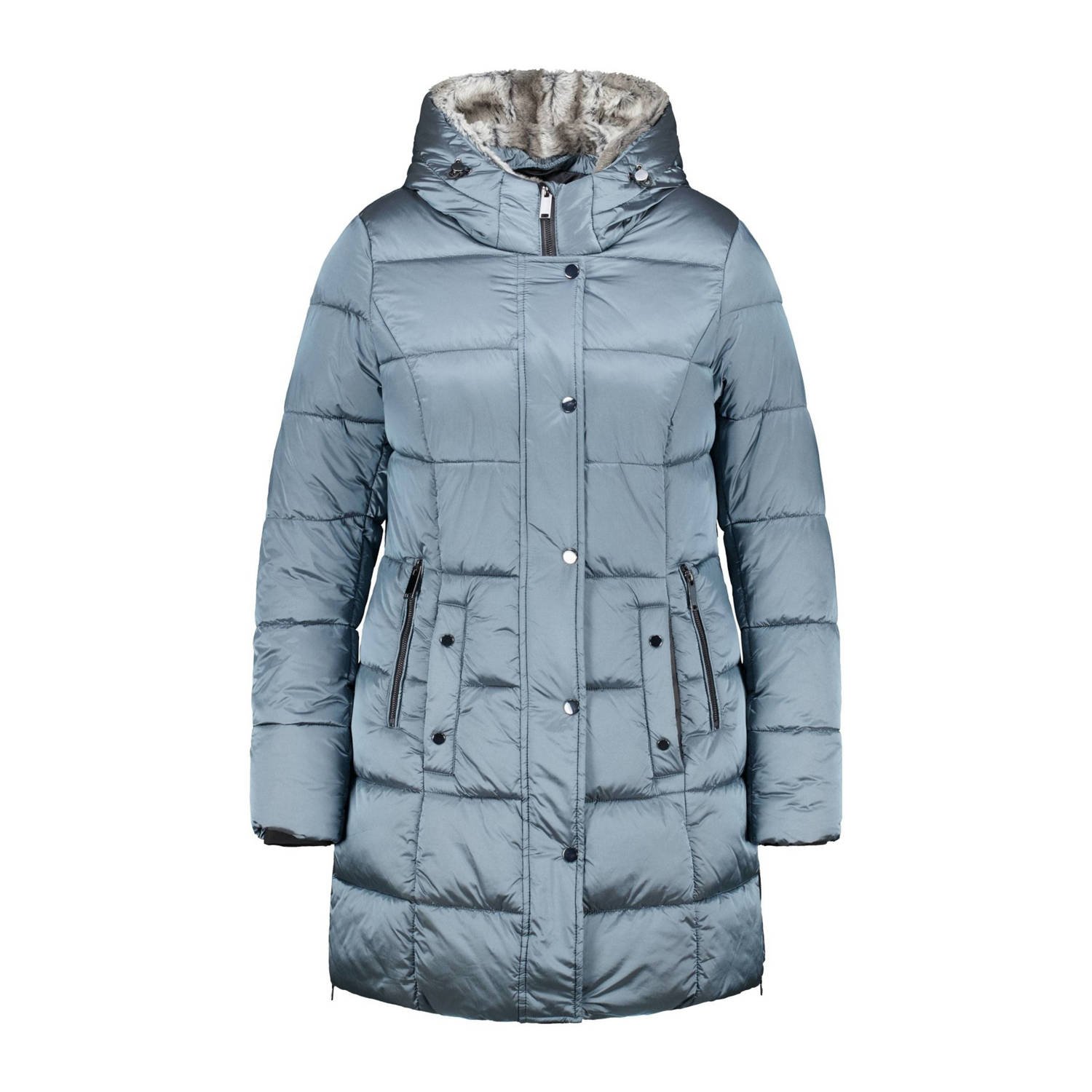 MS Mode gewatteerde winterjas blauw