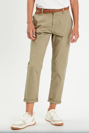 cropped regular fit chino kaki