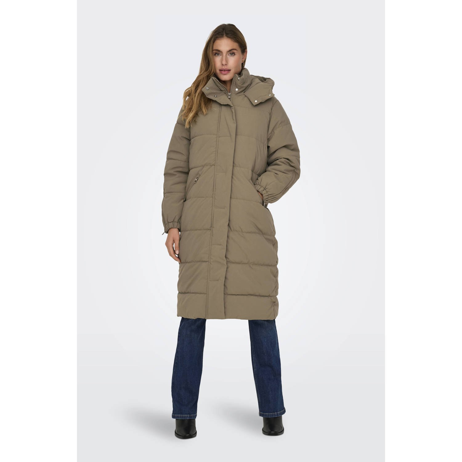 JDY gewatteerde winterjas FLOTTE camel