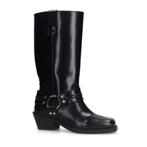 leren bikerboots zwart