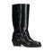 Sacha leren bikerboots zwart
