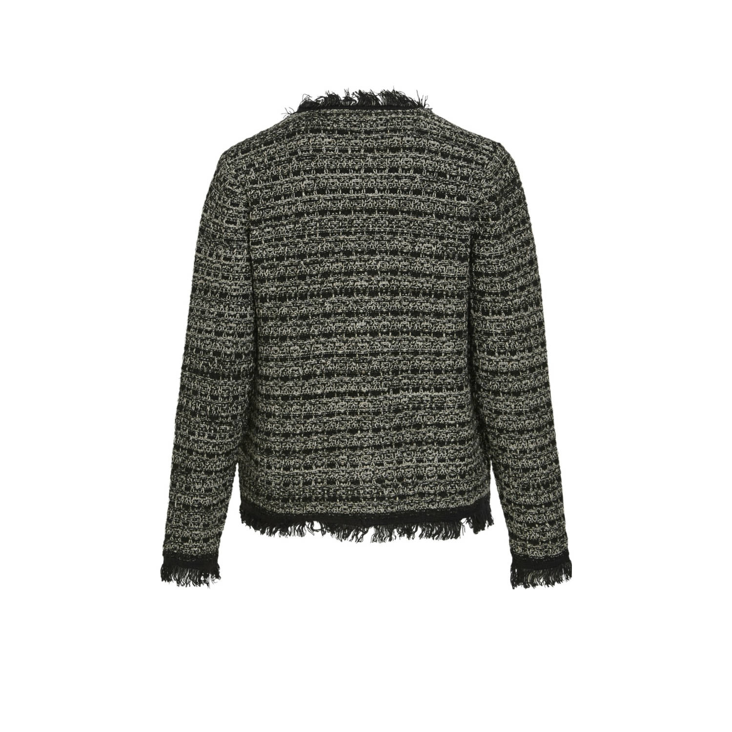 VILA vest VISOLERA met jacquard zwart beige glitter