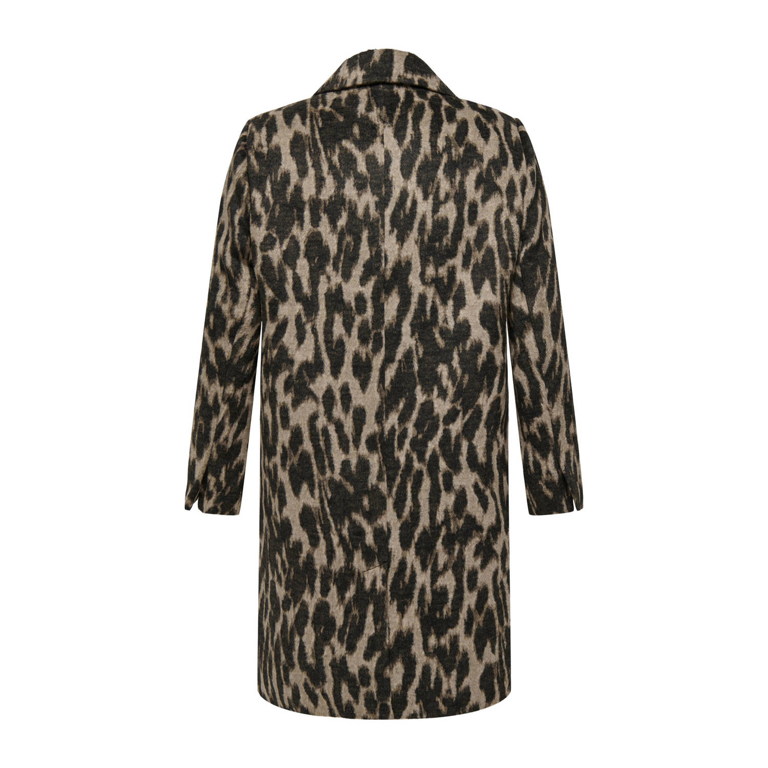 ONLY CARMAKOMA jas met panterprint zwart bruin