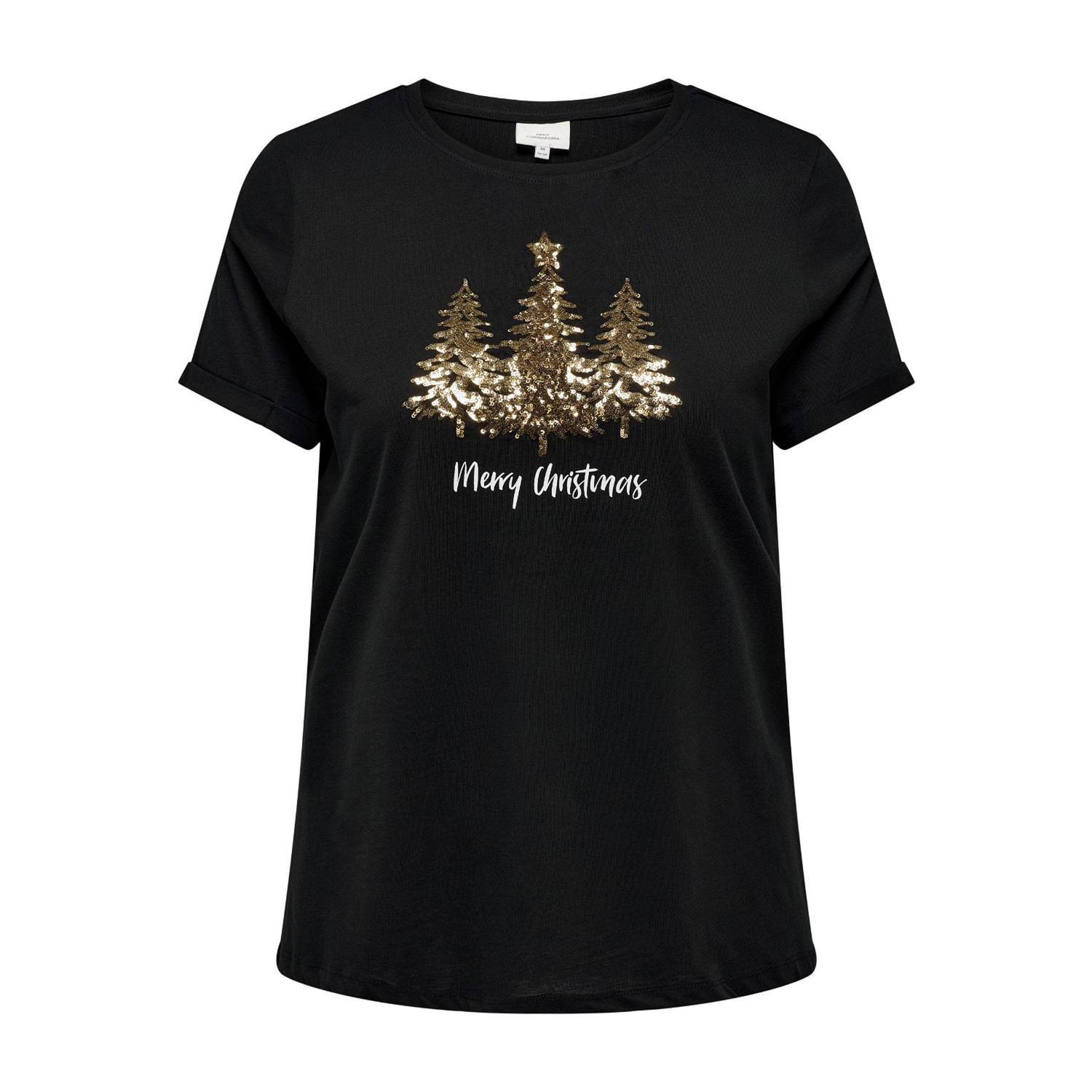 ONLY CARMAKOMA Shirt met korte mouwen CARKITI LIFE STAR S S O-NECK TEE X-MAS