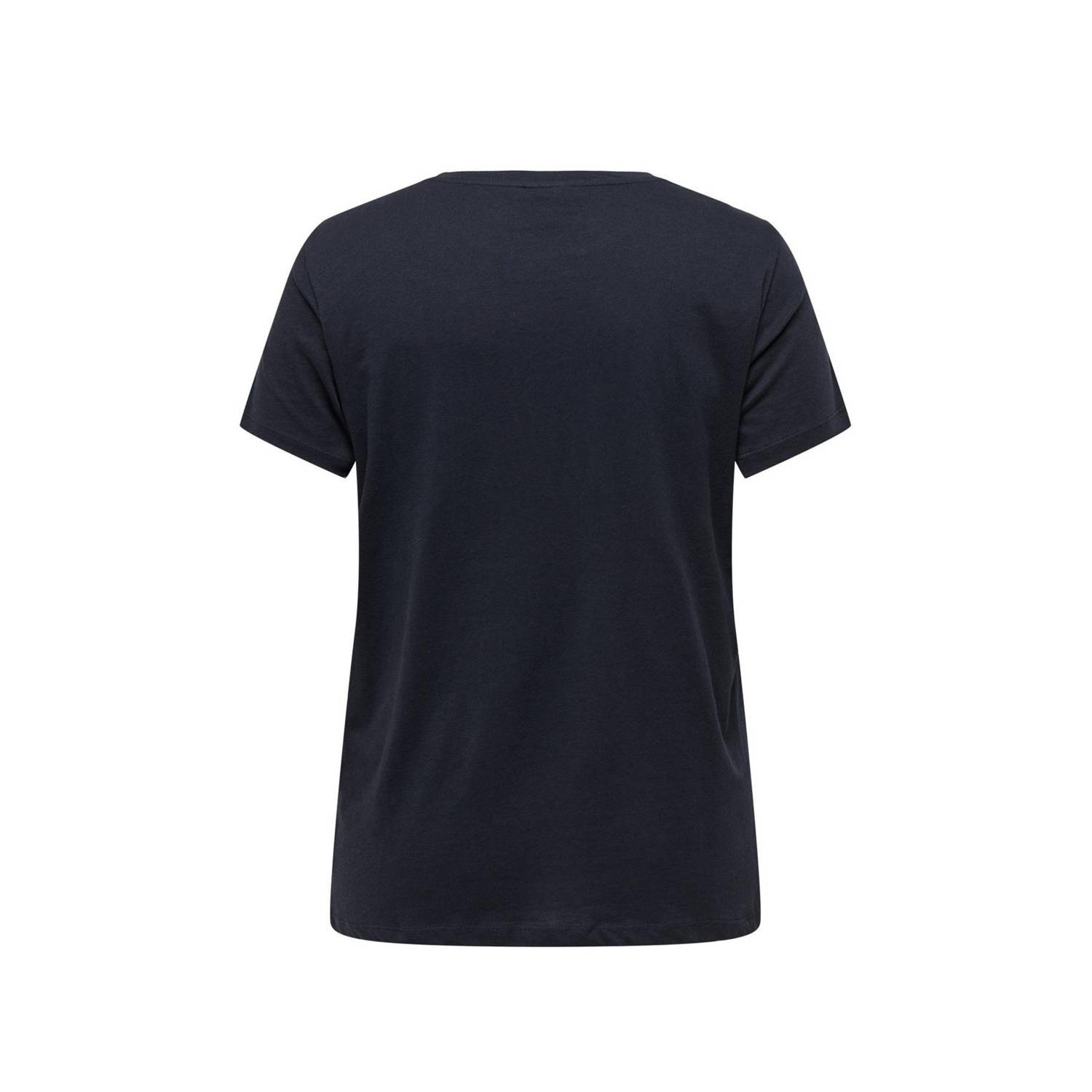ONLY CARMAKOMA T-shirt CARXMAS met printopdruk en pailletten donkerblauw