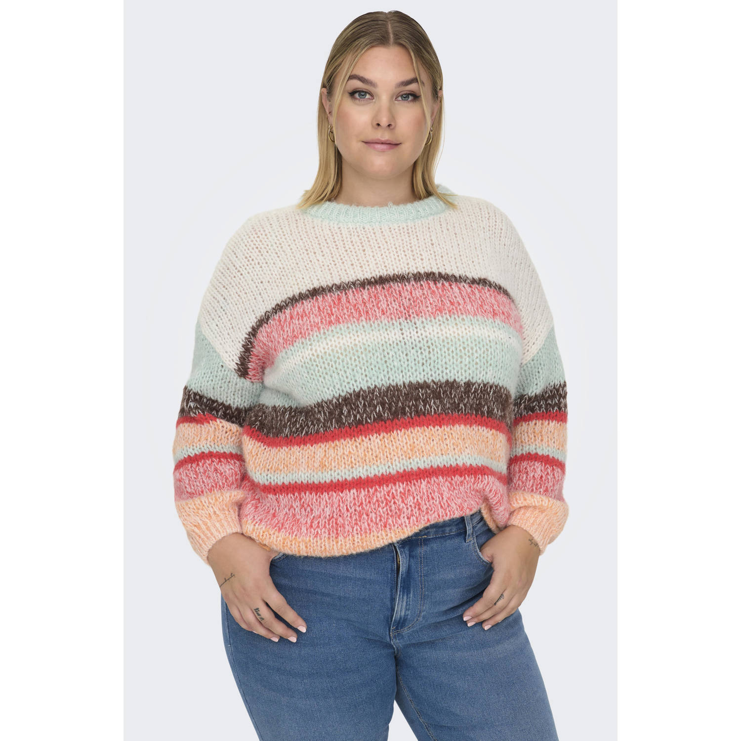 ONLY CARMAKOMA gebreide trui CARALYSSA multi