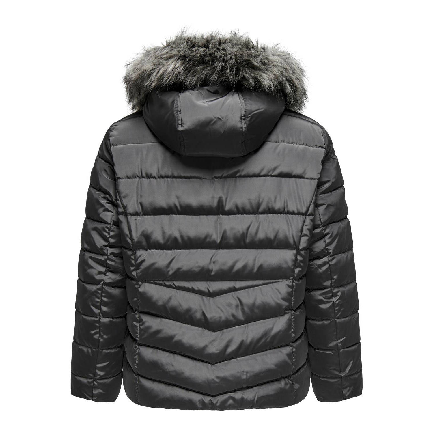 ONLY CARMAKOMA gewatteerde winterjas CARNEW antraciet