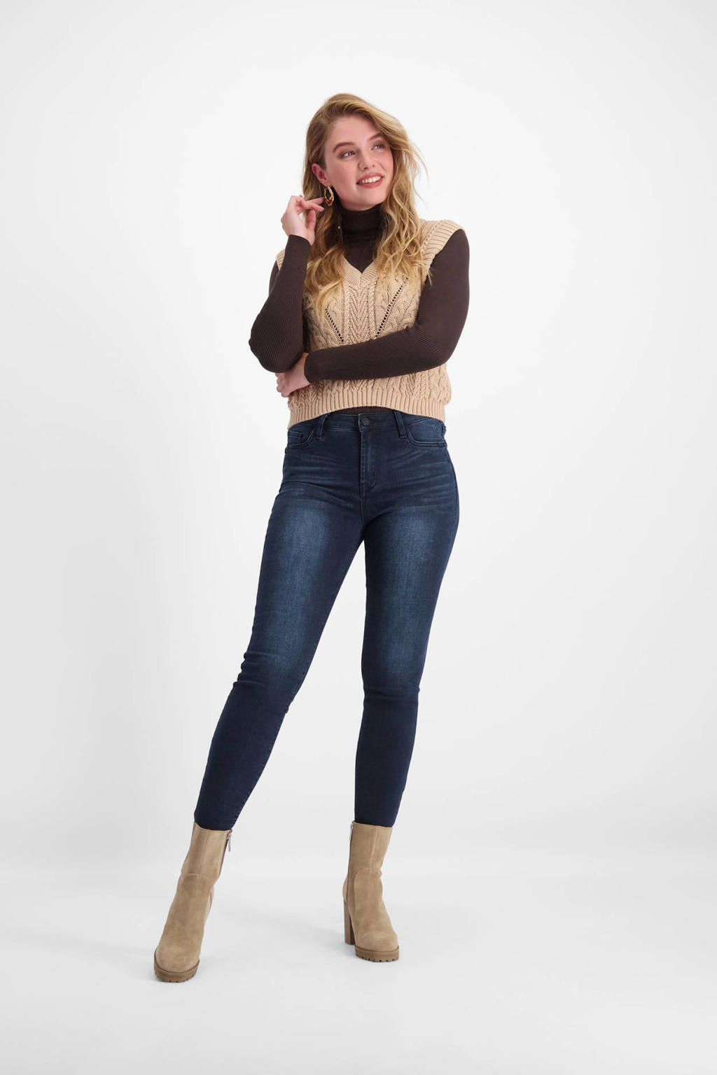 Florez slim fit jeans Bobbi dark blue denim