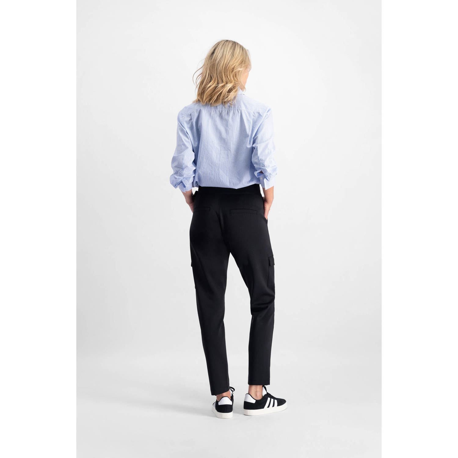 Florez slim fit cargobroek Scarlett Cargo zwart