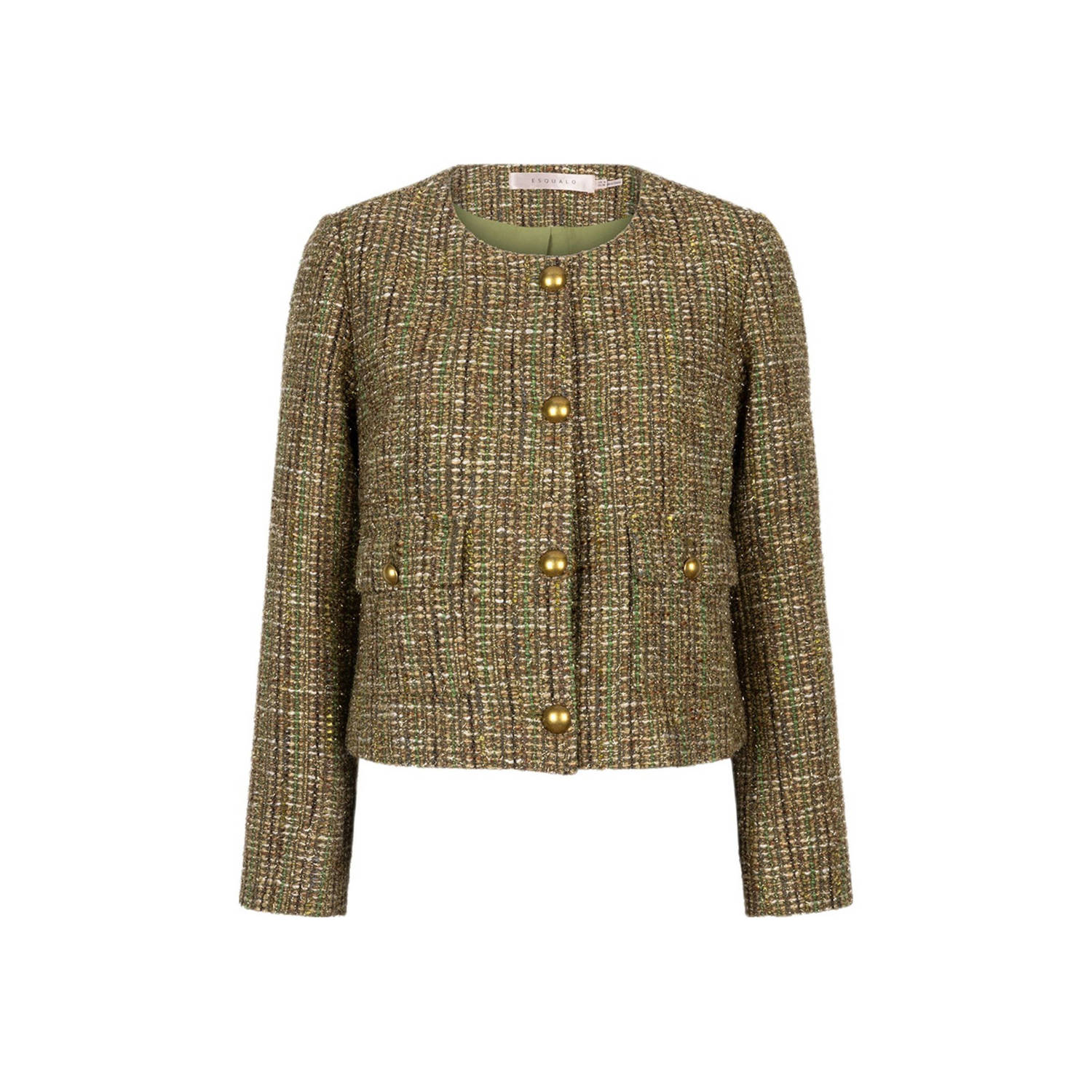 Esqualo Tweed Blazer Multi Color Green Heren