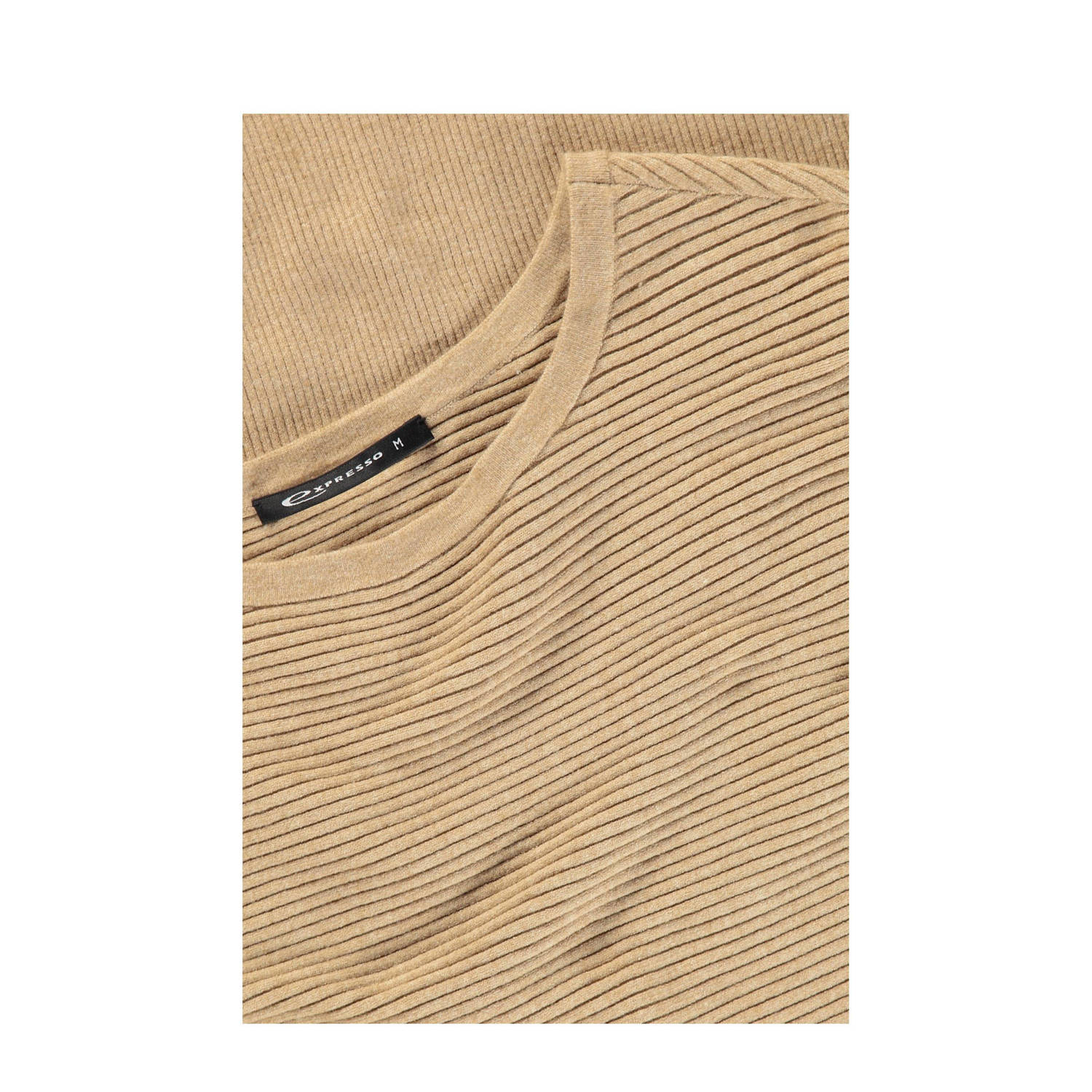 Expresso ribgebreide jurk beige