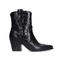 Manfield leren cowboylaarzen met crocoprint zwart