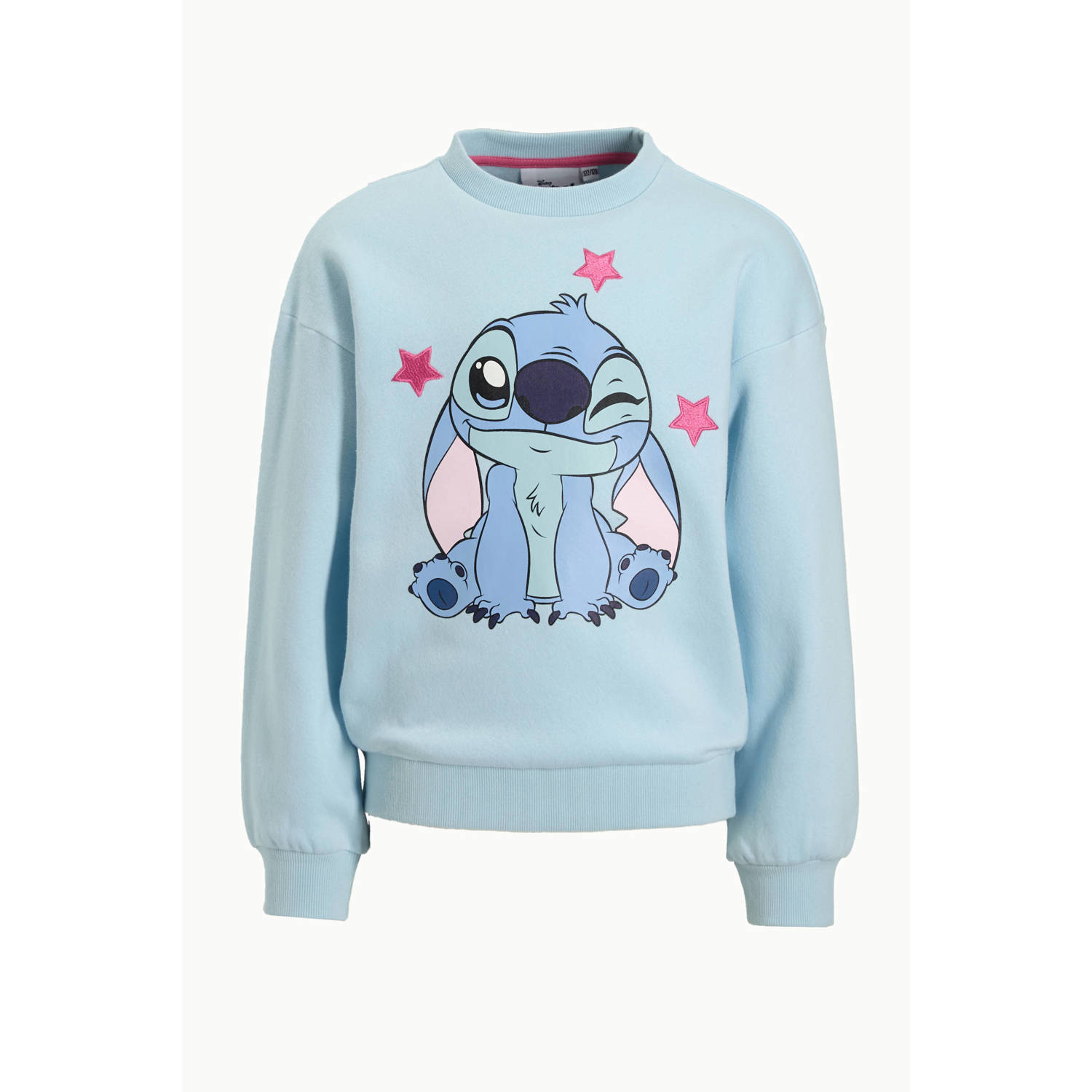 Anytime trui met Stitch printopdruk blauw
