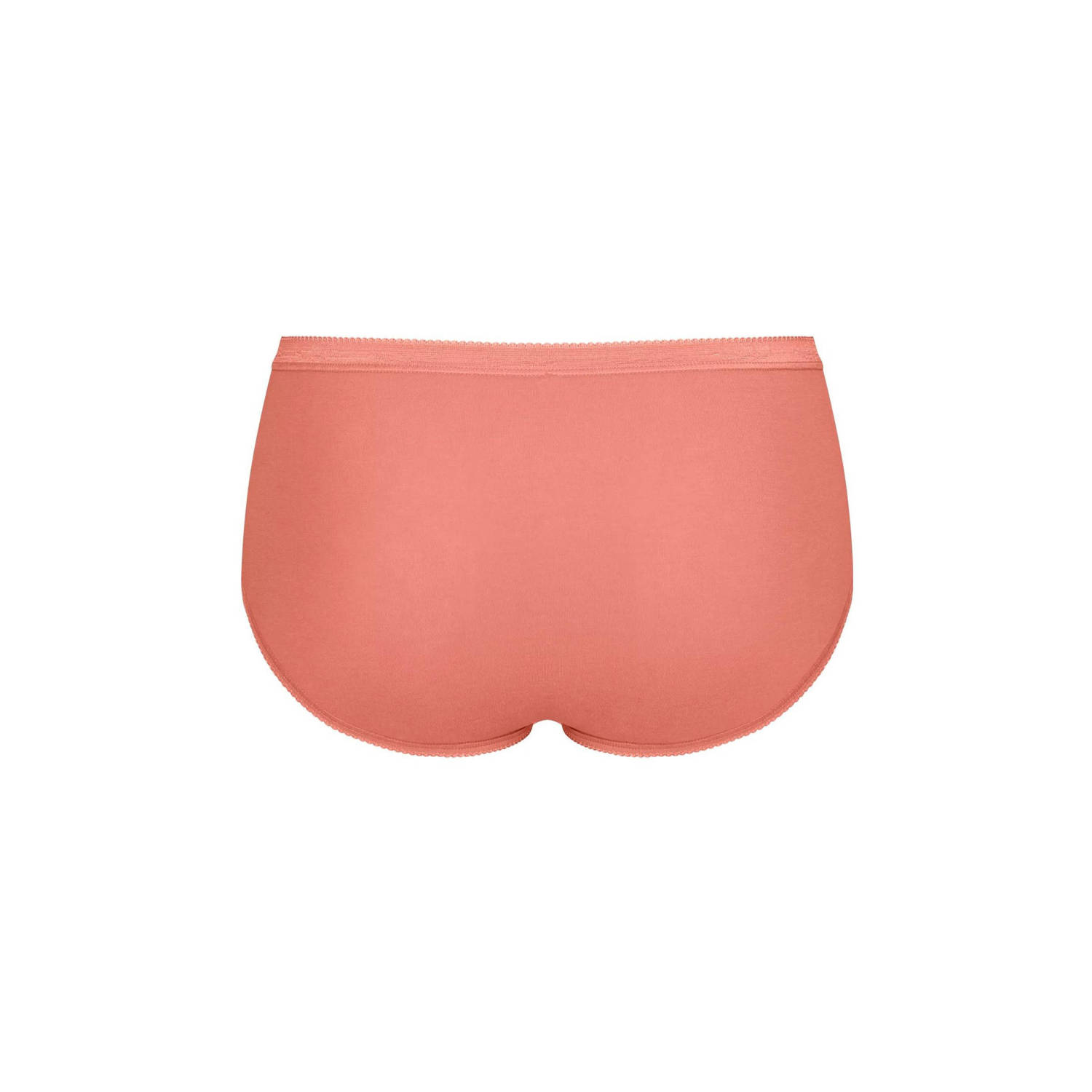 Sloggi Basic+ hipster Midi (set van 4) koraalrood lichtblauw wit