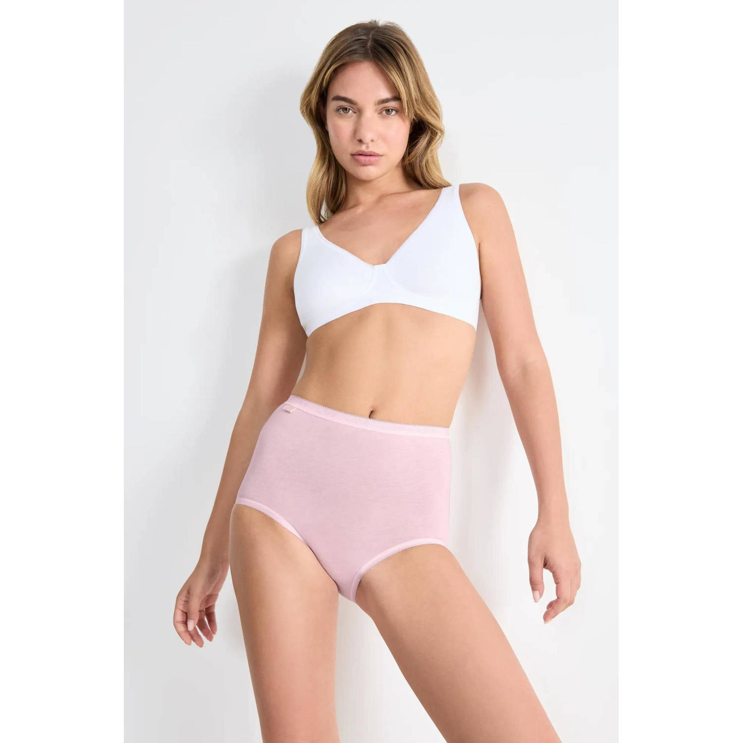 Sloggi Basic+ maxislip (set van 4) blauw lichtblauw roze wit