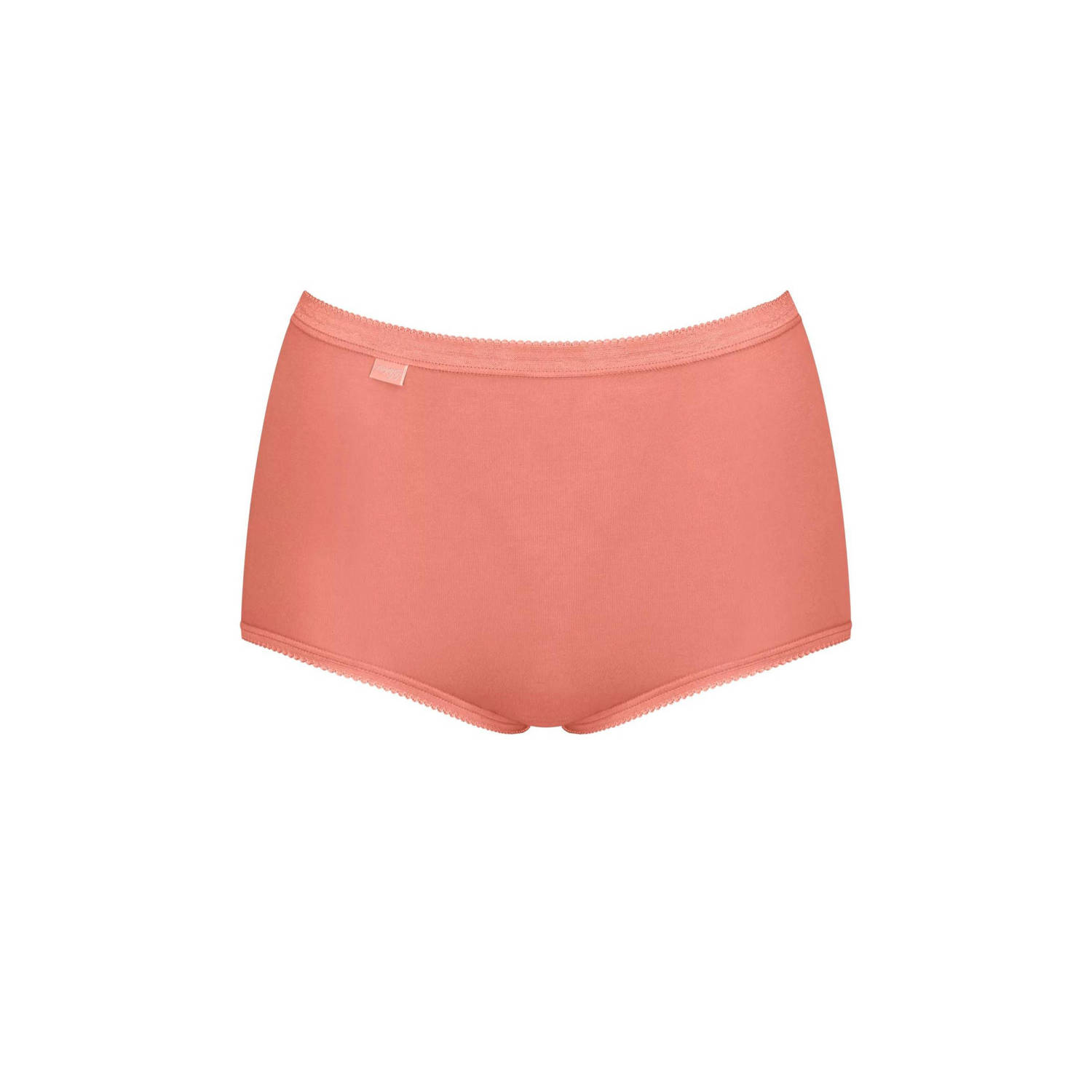 Sloggi Basic+ maxislip (set van 4) koraalrood lichtblauw wit