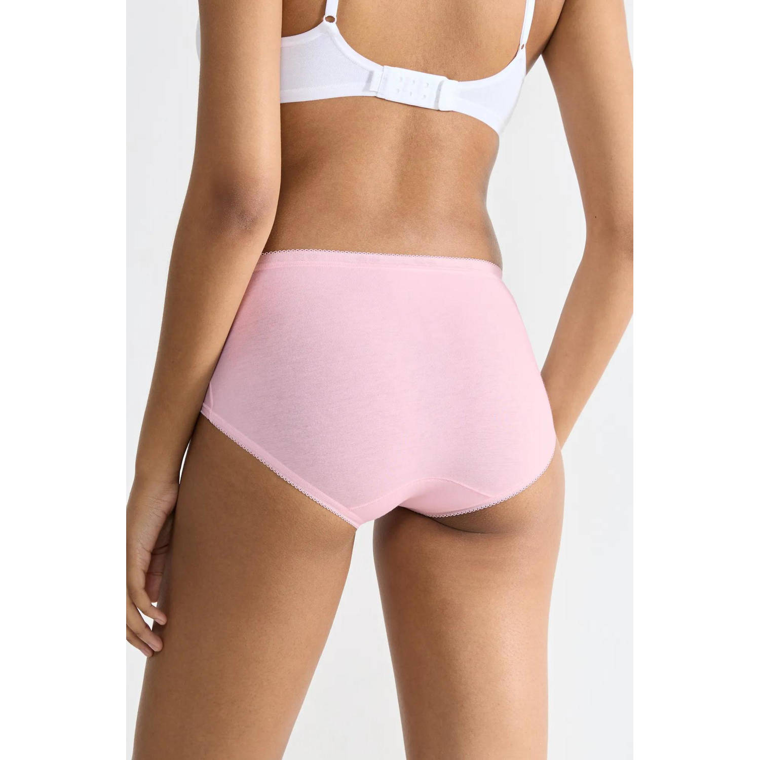Sloggi Basic+ hipster Midi (set van 4) blauw lichtblauw roze wit
