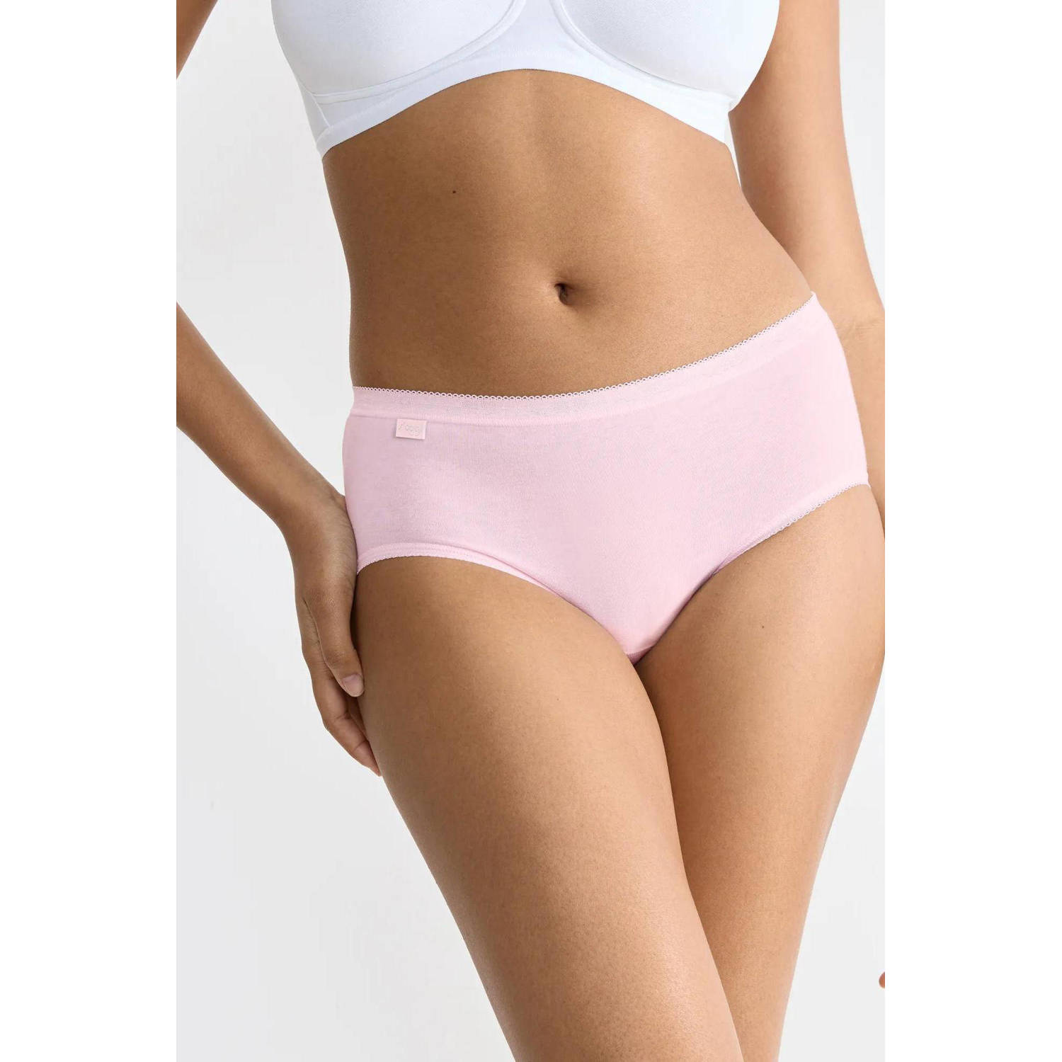 Sloggi Basic+ hipster Midi (set van 4) blauw lichtblauw roze wit